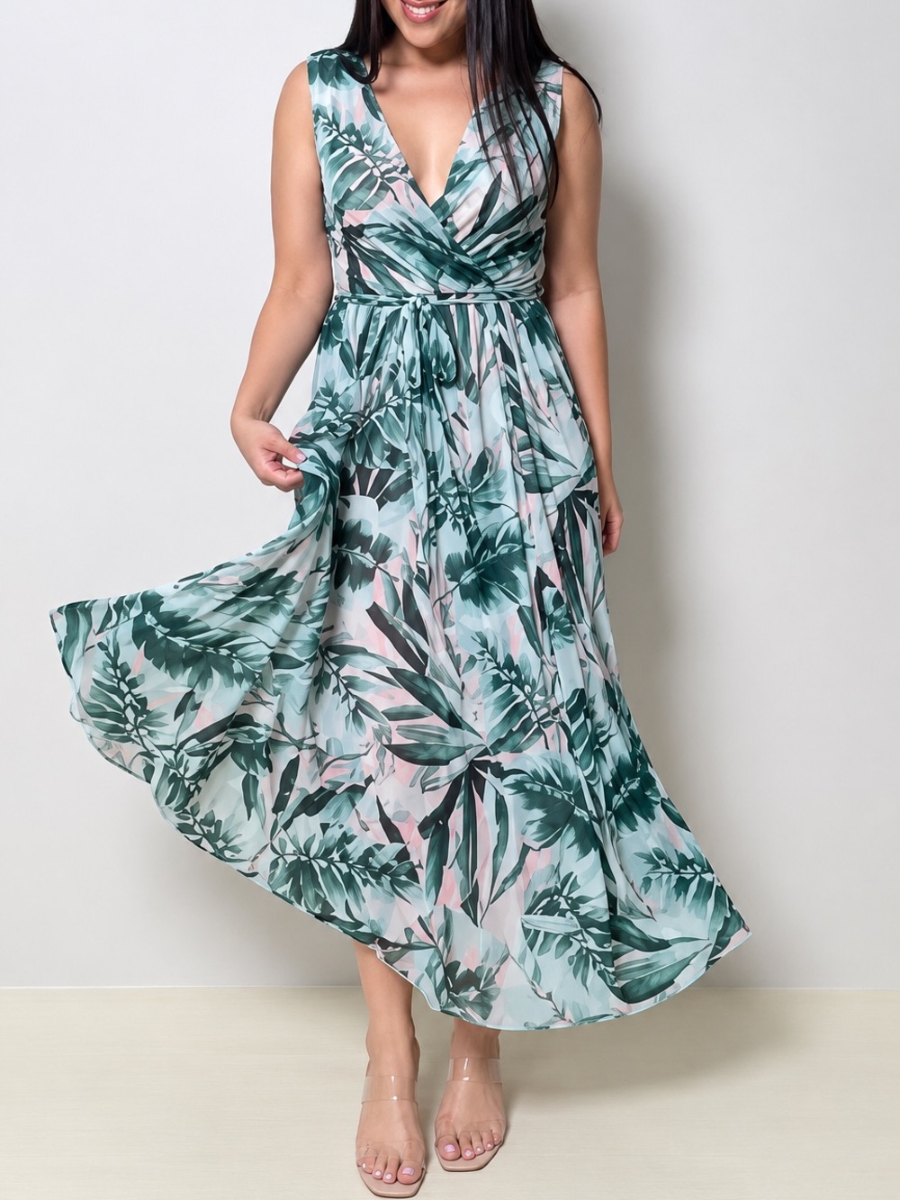 Kate & Lily Floral Maxi Dress Tropical Floral Bontanical Weddeing 6P